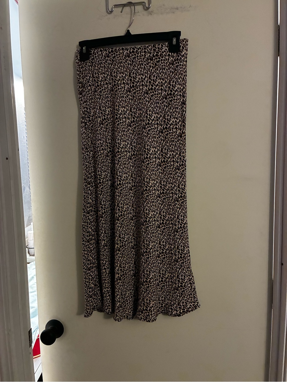 Love, Fire Leopard Print A-Line Maxi Skirt in Beige and Black - Picture 1 of 5